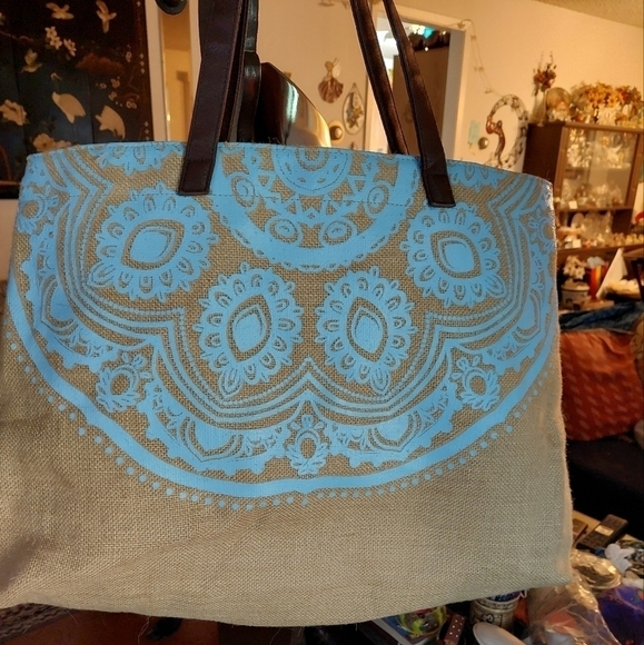 Vintage* Large Jute Tote - Picture 1 of 8